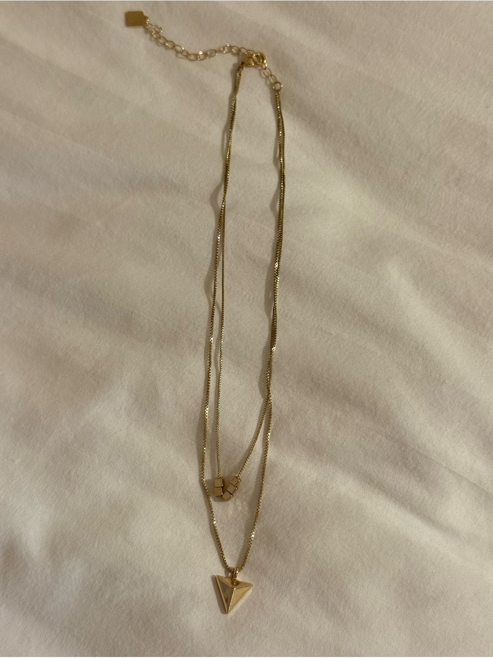 Park Lane Valencia Gold Layered Triangle Pendant 2 in 1 Necklace